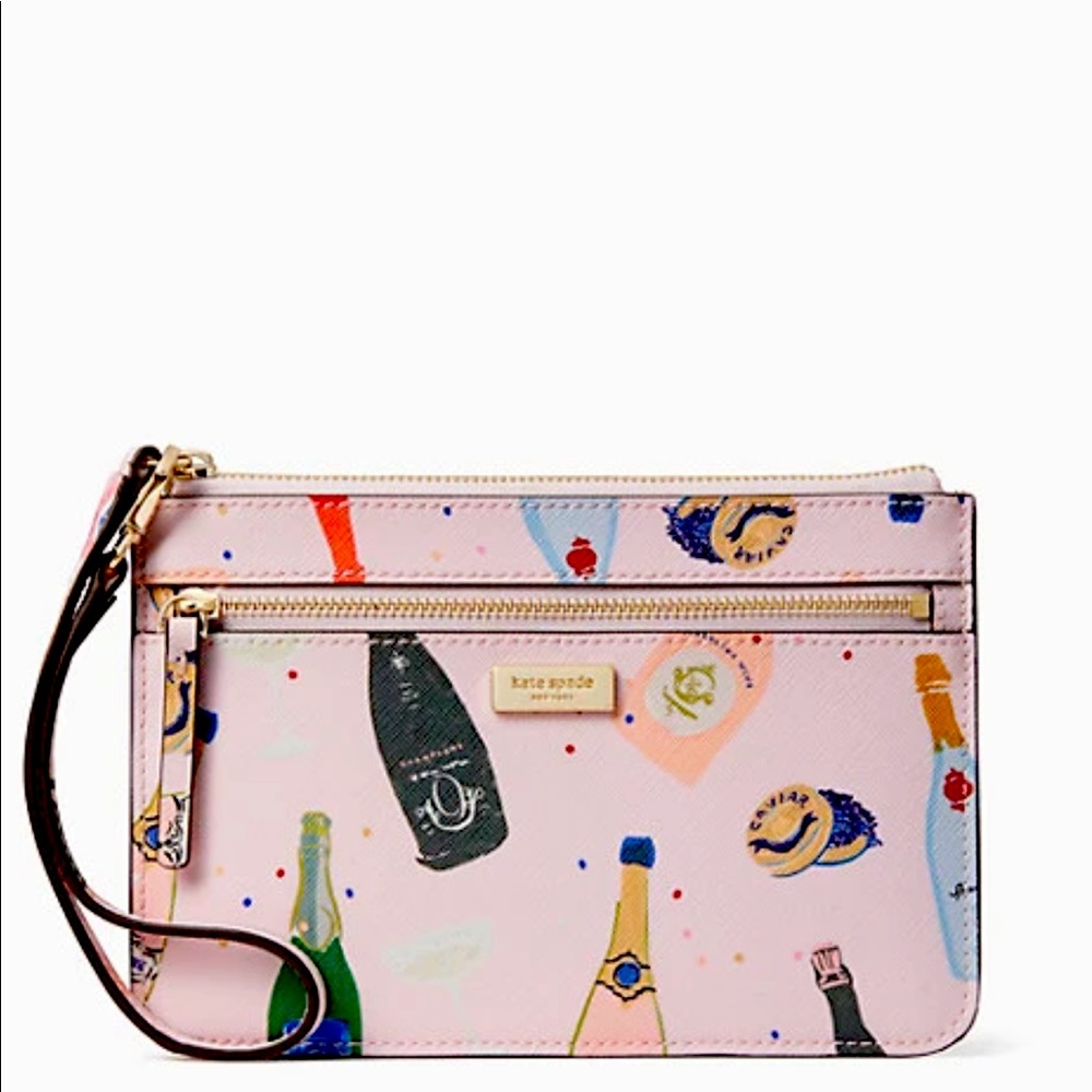 Kate Spade ♠️ 🍾 champagne wristlet NWT